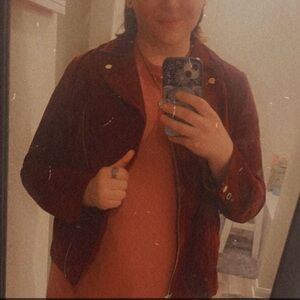 Isaac Mizrahi Red Leather Jacket Luxurious Style